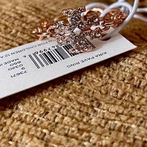 NWT~ToryBurch~RoseGold Kira Pave Ring